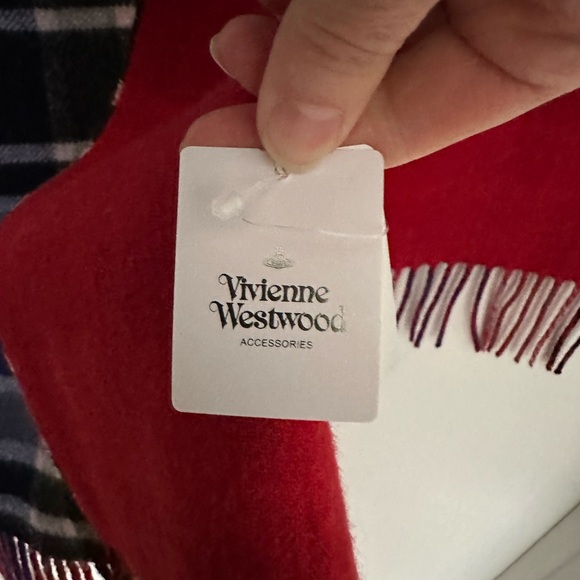 Vivienne Westwood Red and Black Plaid Scarf - Picture 3 of 4